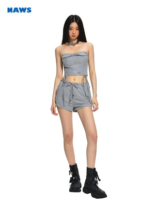 [NAWS] Grey Parachute Shorts
