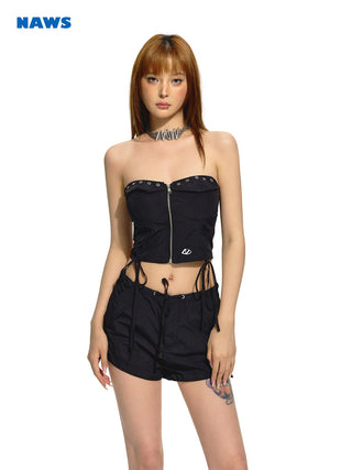[NAWS] Grey Parachute Shorts