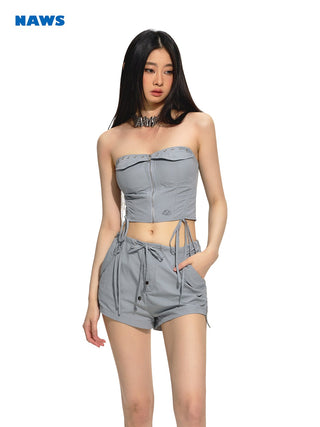 [NAWS] Black Parachute Shorts