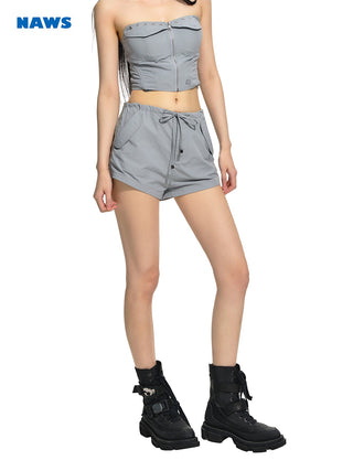 [NAWS] Black Parachute Shorts