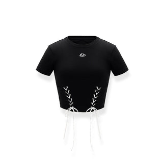 [NAWS] Cropped Sleeveless Belted Top White