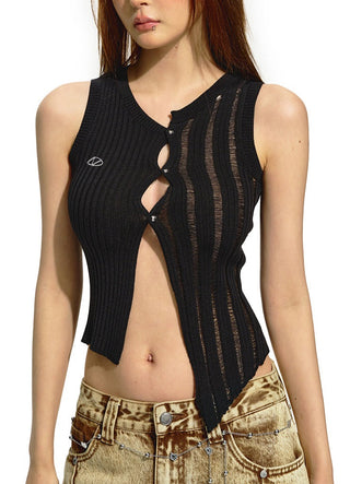 [NAWS] Asymmetric Cardigan Vest