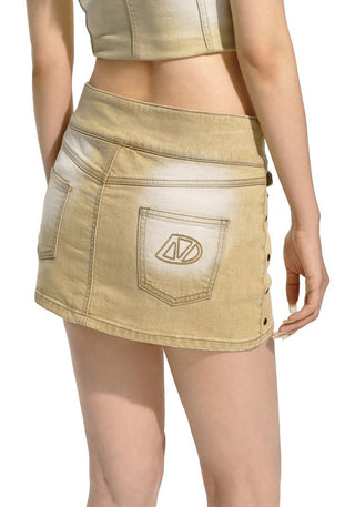 [NAWS] Old washed street denim skirt