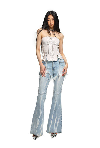 [NAWS] Corset Zipper Ribbon Elastic Top