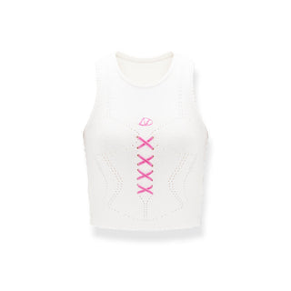 [NAWS] Velvet contrast color knitted vest brown