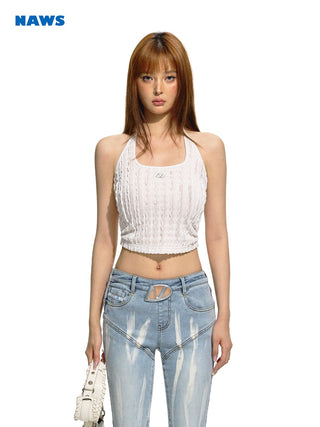[NAWS] Knit V-Neck Cropped Vest Oath