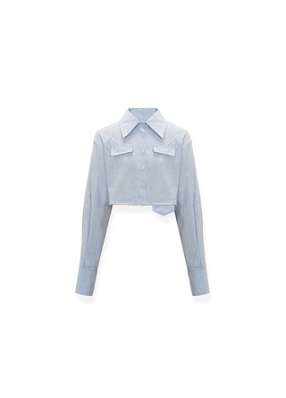 [NAWS] Cropped Striped Shirt