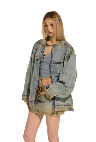 [NAWS] Tie-up Design Distressed Skirt