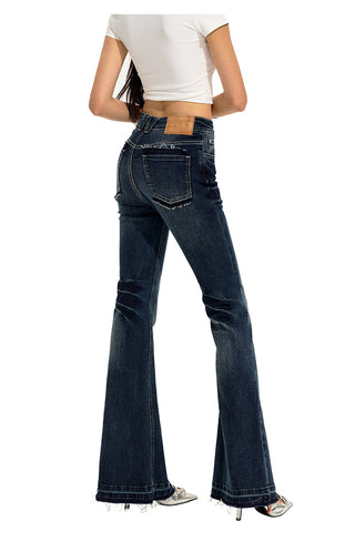 [NAWS] Washed flared denim pants