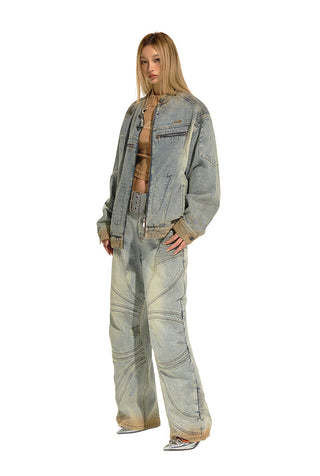 [NAWS] Distressed Washed Denim Jacket
