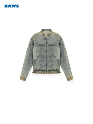 [NAWS] Distressed Washed Denim Jacket