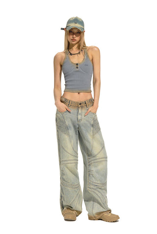 [NAWS] Mud-dyed Henry Ribbed Tank Top