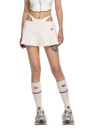 [NAWS] Fake Two-piece Pleated Short Skirt