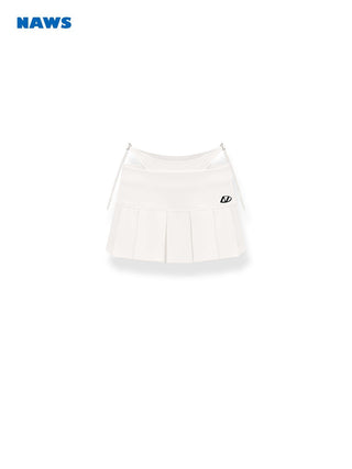 [NAWS] Fake Two-piece Pleated Short Skirt