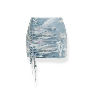 [NAWS] Printed fishbone vest & Pleated hip skirt
