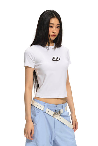 [NAWS] Metal Button Design Slim fit T-shirt