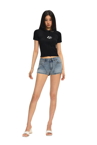 [NAWS] Metal Button Design Slim fit T-shirt