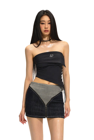 [NAWS] Off-shoulder Beveled Hem top