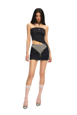 [NAWS] Off-shoulder Beveled Hem top