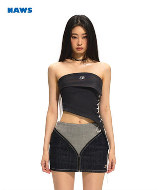 [NAWS] Off-shoulder Beveled Hem top