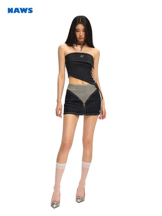 [NAWS] Off-shoulder Beveled Hem top