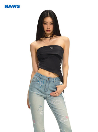 [NAWS] Off-shoulder Beveled Hem top