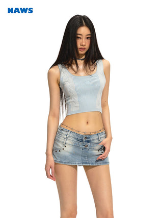 [NAWS] Low waist mini skirt