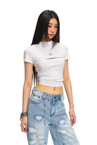 [NAWS] Adjustable Button Pleated Tee