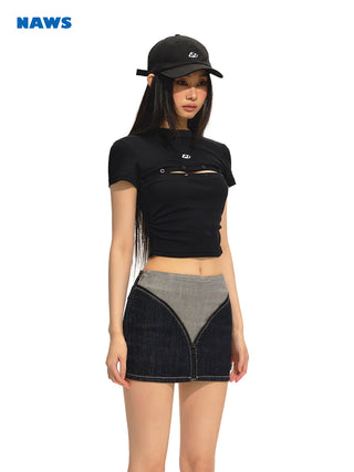 [NAWS] Adjustable Button Pleated Tee