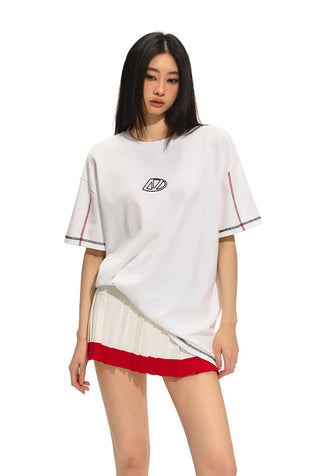 [NAWS] Contrast Line oversized T-shirt