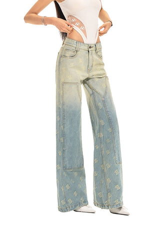 [NAWS] Washed Workwear Patch Denim Pants