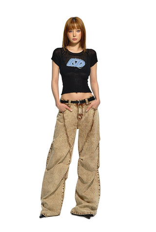 [NAWS] Heavy washed mid-rise baggy jeans