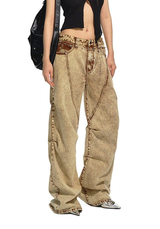 [NAWS] Heavy washed mid-rise baggy jeans