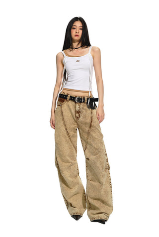 [NAWS] Heavy washed mid-rise baggy jeans