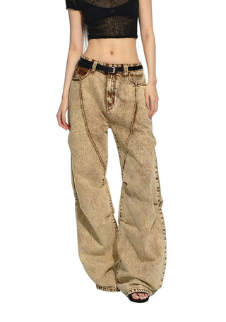 [NAWS] Heavy washed mid-rise baggy jeans