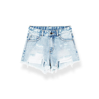 [NAWS] Mid-Rise Ripped Denim Shorts