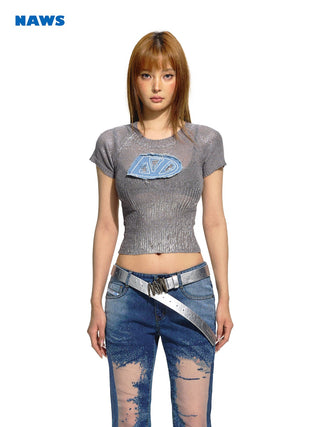 [NAWS] Slim waist knitted Top