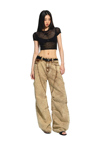 [NAWS] Micro-transparent slim knitted short Tee