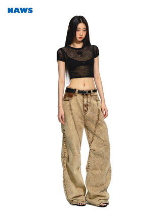 [NAWS] Black Micro-transparent Slim Tee