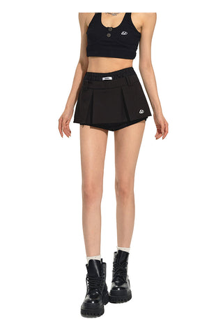 [NAWS] Double waist A-line wide pleated skirt