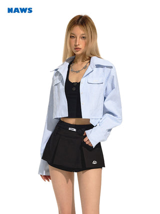 [NAWS] Double waist A-line wide pleated skirt