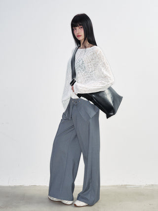 [NS76] SS White Hollow Blouse
