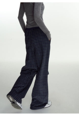 [NS76] plaid straight pants