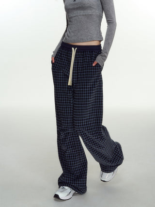 [NS76] plaid straight pants