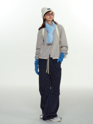 [NS76] plaid straight pants
