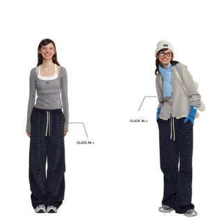 [NS76] plaid straight pants