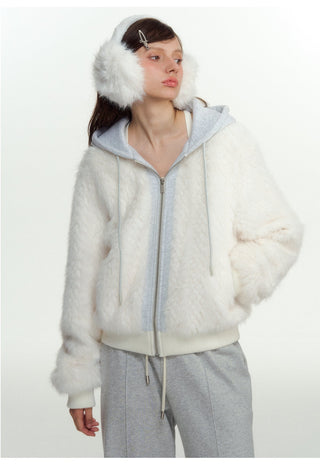 [NS76] fur hooded coat