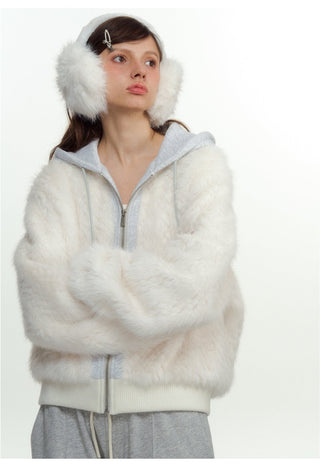 [NS76] fur hooded coat