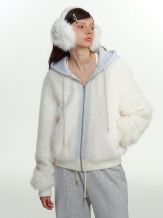 [NS76] fur hooded coat