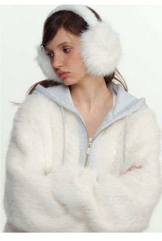 [NS76] fur hooded coat